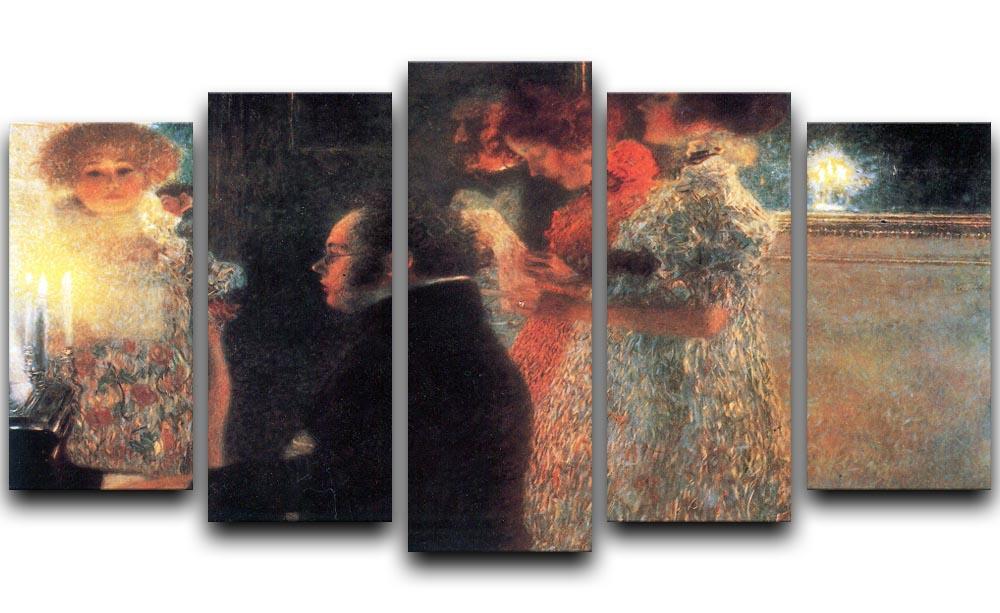 Schubert at the piano by Klimt 5 Split Panel Canvas  - Canvas Art Rocks - 1