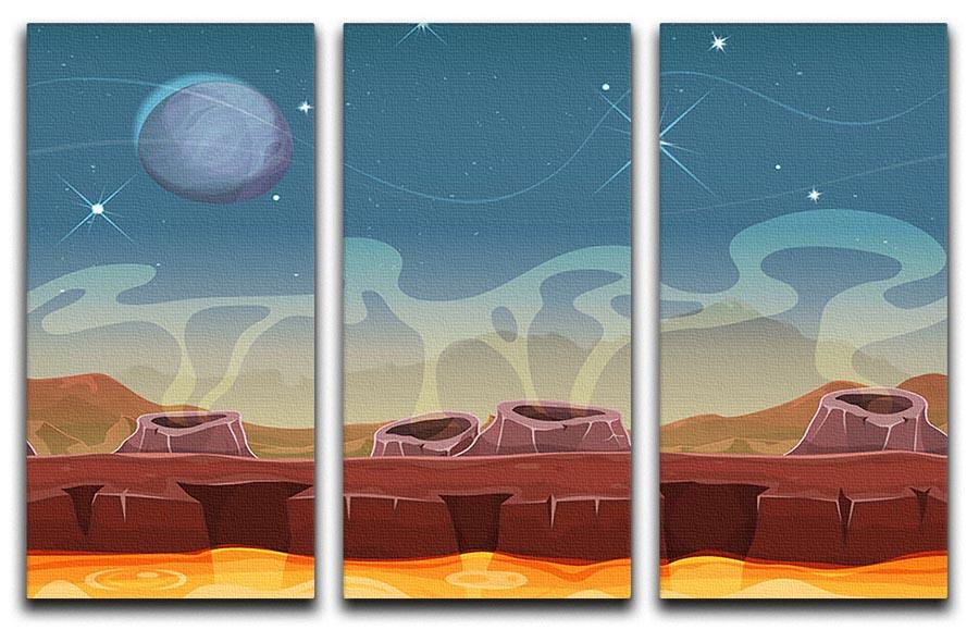 Sci-Fi Alien Planet 3 Split Panel Canvas Print - Canvas Art Rocks - 1