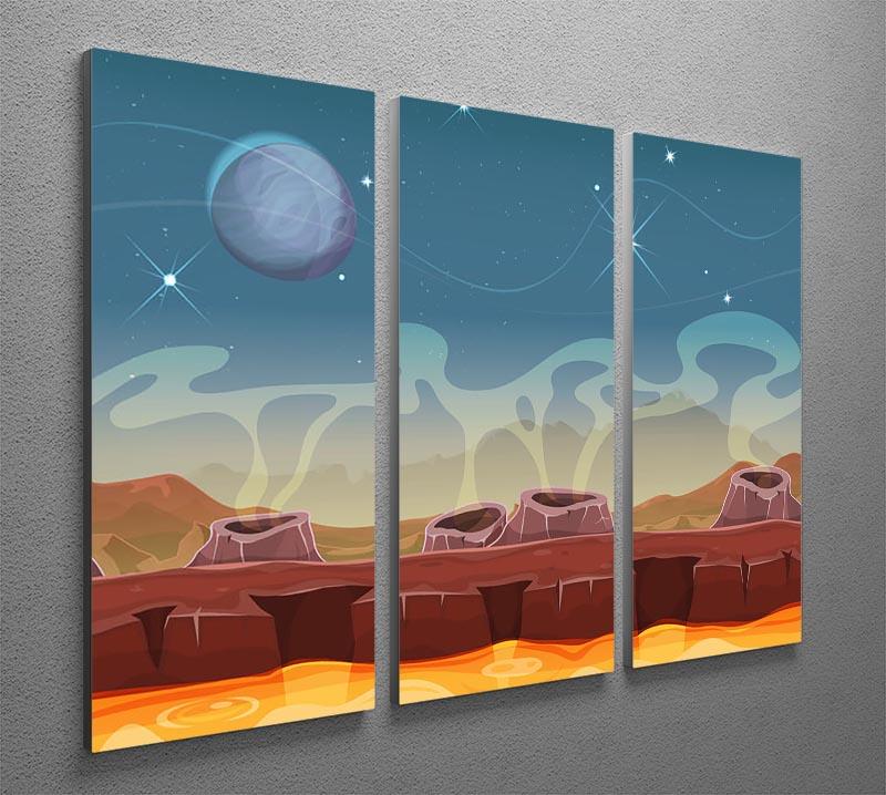 Sci-Fi Alien Planet 3 Split Panel Canvas Print - Canvas Art Rocks - 2