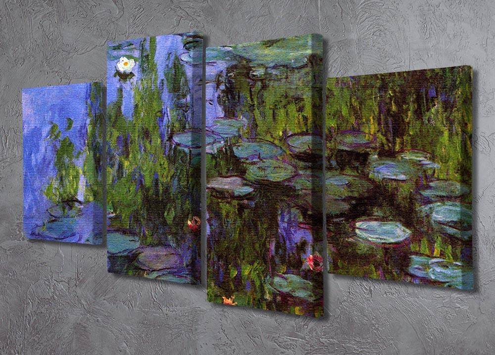 Sea roses by Monet 4 Split Panel Canvas - Canvas Art Rocks - 2