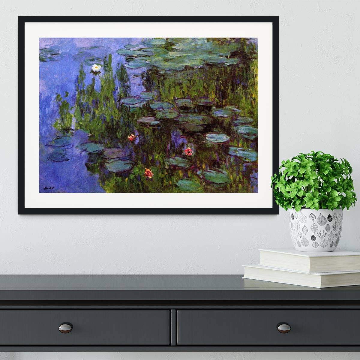 Sea roses by Monet Framed Print - Canvas Art Rocks - 1