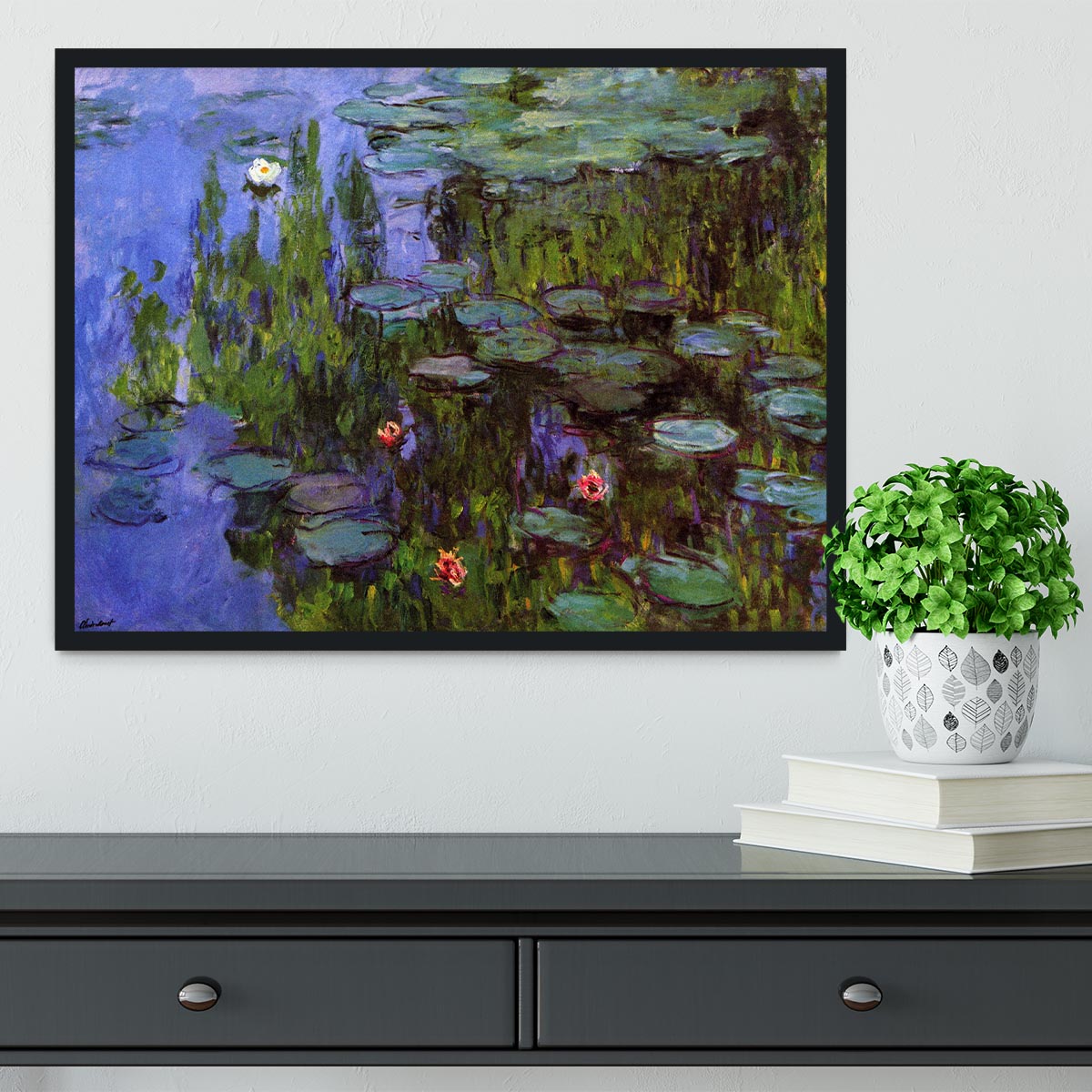 Sea roses by Monet Framed Print - Canvas Art Rocks - 2