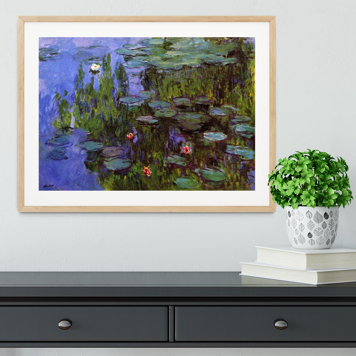 Sea roses by Monet Framed Print - Canvas Art Rocks - 3
