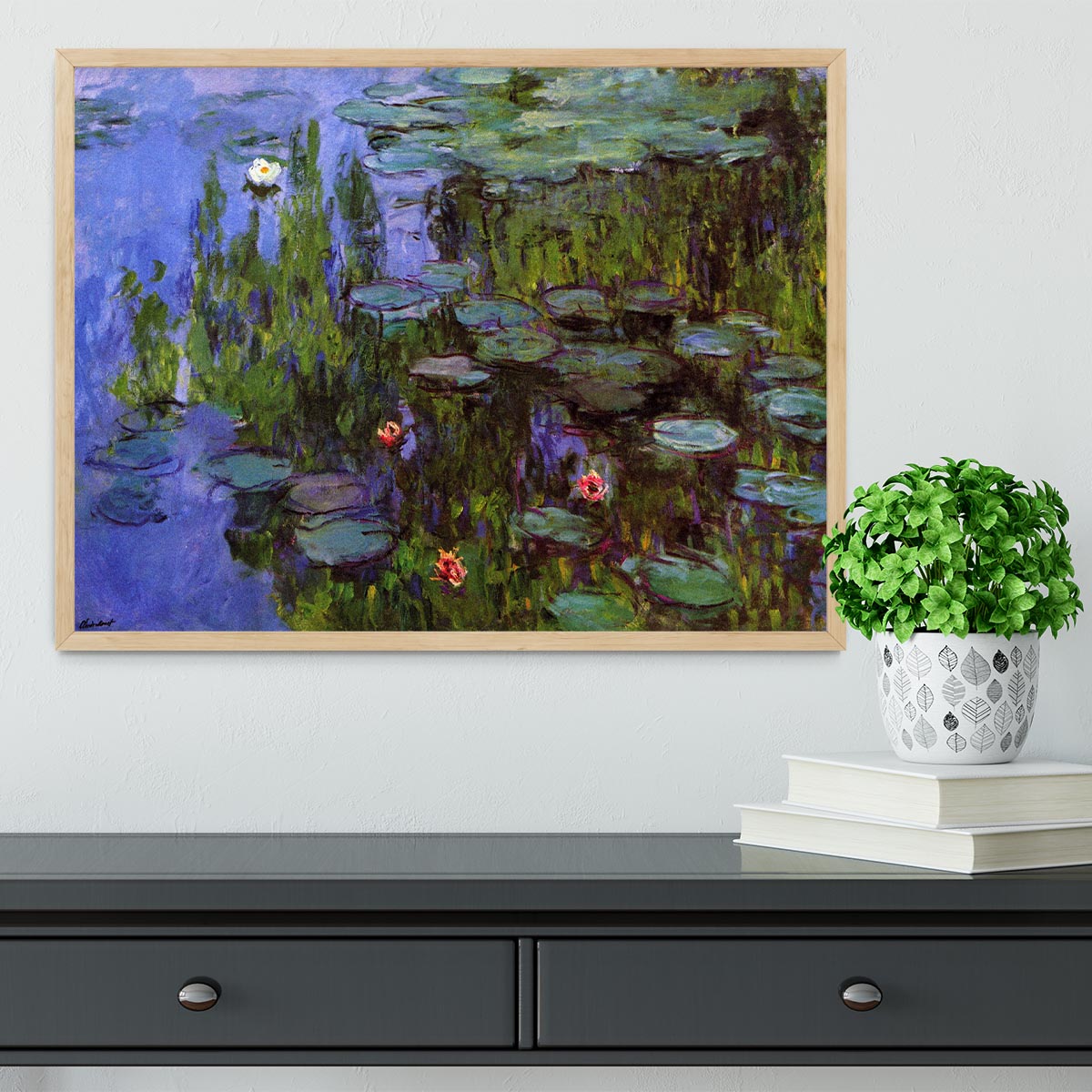 Sea roses by Monet Framed Print - Canvas Art Rocks - 4