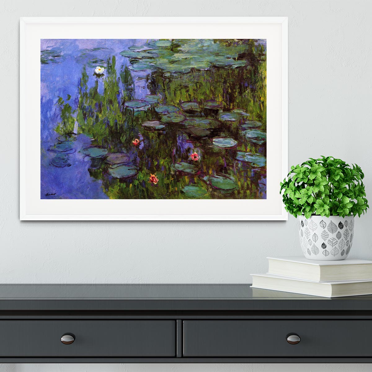 Sea roses by Monet Framed Print - Canvas Art Rocks - 5
