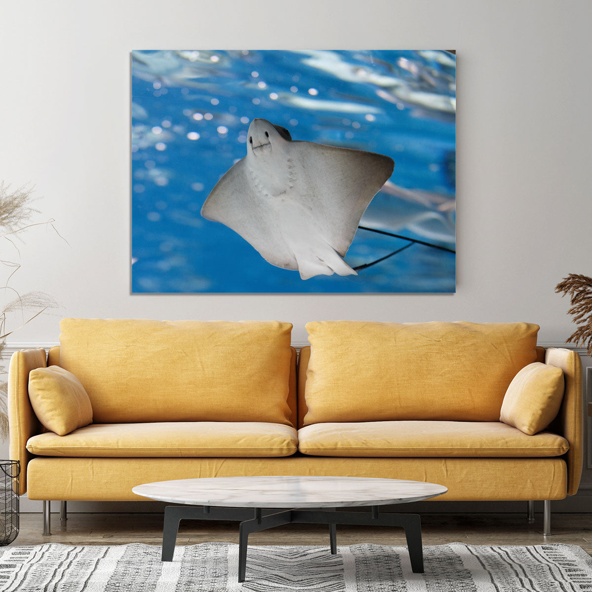Sea stingray and marine life Canvas Print or Poster - Canvas Art Rocks - 4