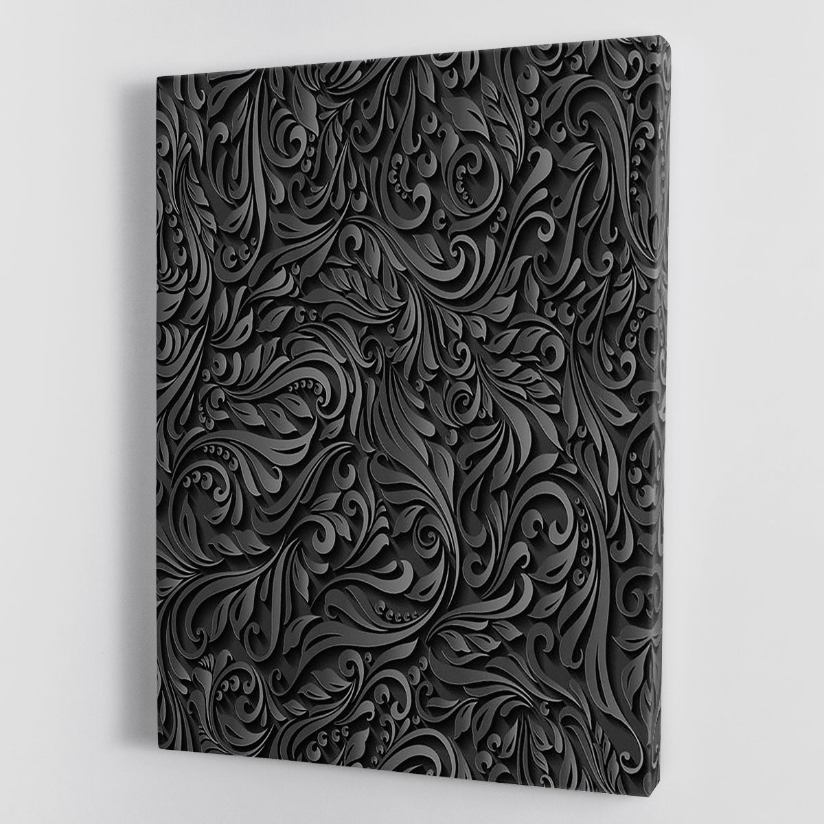 Seamless abstract black floral Canvas Print or Poster - Canvas Art Rocks - 1