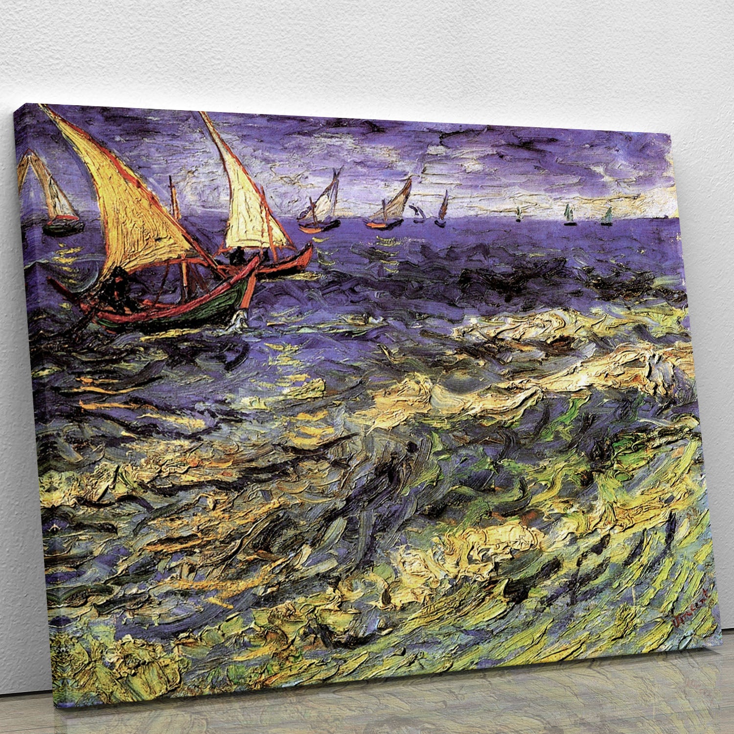 Seascape at Saintes-Maries by Van Gogh Canvas Print or Poster - Canvas Art Rocks - 1