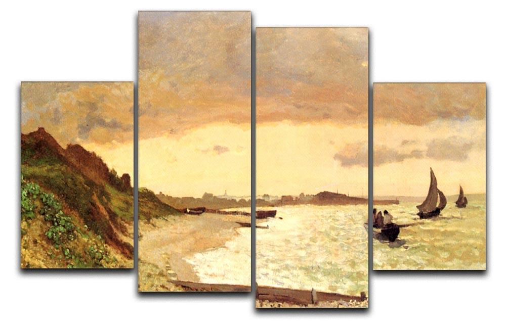 Seaside at Sainte Adresse by Monet 4 Split Panel Canvas  - Canvas Art Rocks - 1