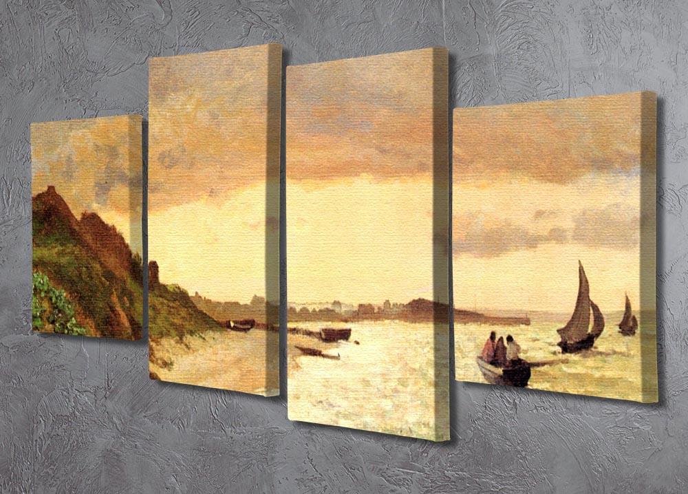 Seaside at Sainte Adresse by Monet 4 Split Panel Canvas - Canvas Art Rocks - 2