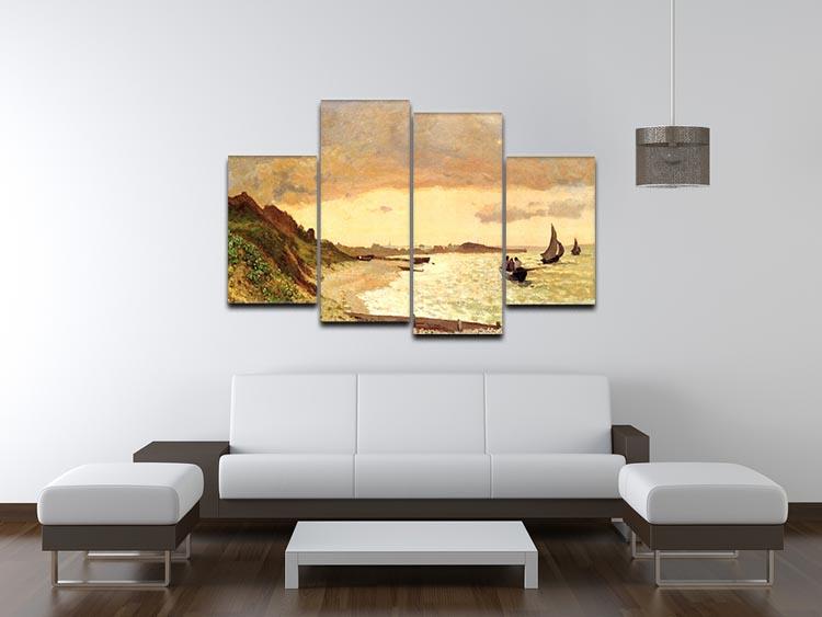 Seaside at Sainte Adresse by Monet 4 Split Panel Canvas - Canvas Art Rocks - 3