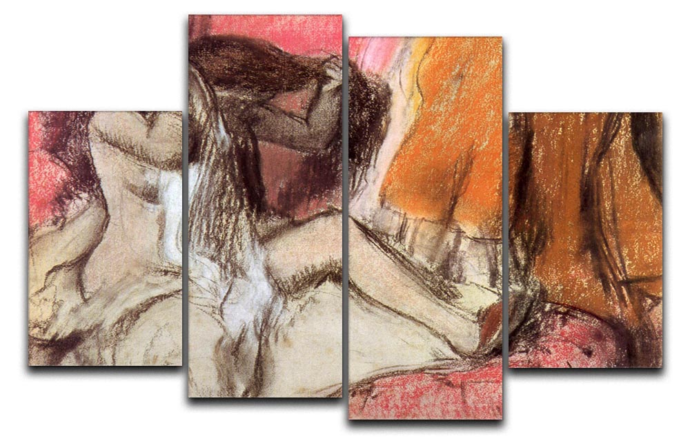 Seated female nude on a chaise lounge by Degas 4 Split Panel Canvas - Canvas Art Rocks - 1