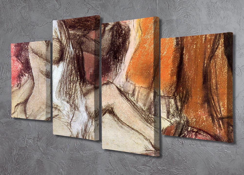 Seated female nude on a chaise lounge by Degas 4 Split Panel Canvas - Canvas Art Rocks - 2
