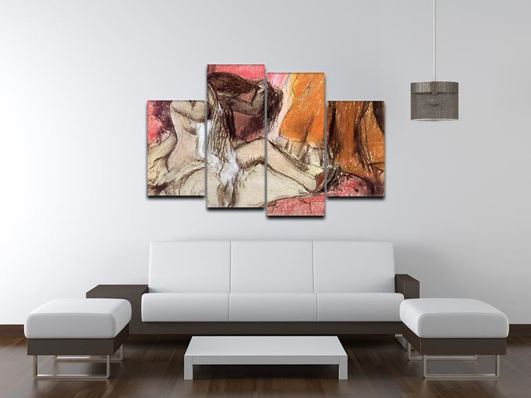 Seated female nude on a chaise lounge by Degas 4 Split Panel Canvas - Canvas Art Rocks - 3