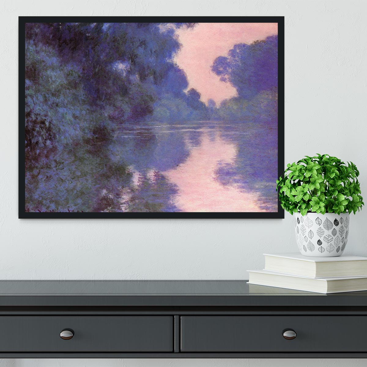 Seine arm at Giverny by Monet Framed Print - Canvas Art Rocks - 2