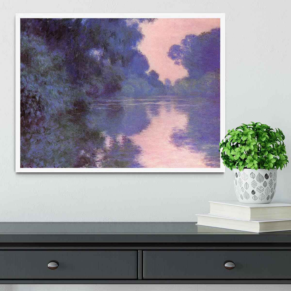 Seine arm at Giverny by Monet Framed Print - Canvas Art Rocks -6