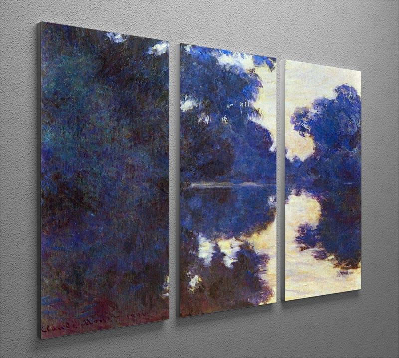 Seine in Morning 2 by Monet Split Panel Canvas Print - Canvas Art Rocks - 4