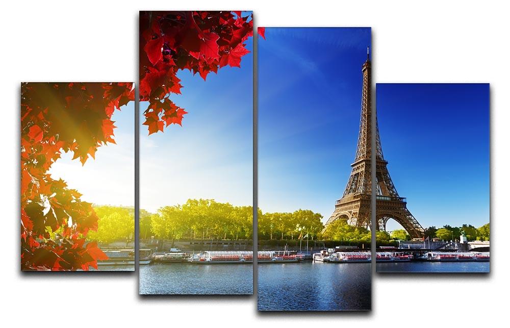 Seine in Paris with Eiffel tower 4 Split Panel Canvas  - Canvas Art Rocks - 1