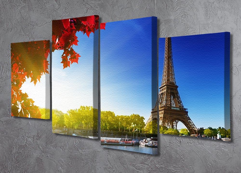Seine in Paris with Eiffel tower 4 Split Panel Canvas  - Canvas Art Rocks - 2