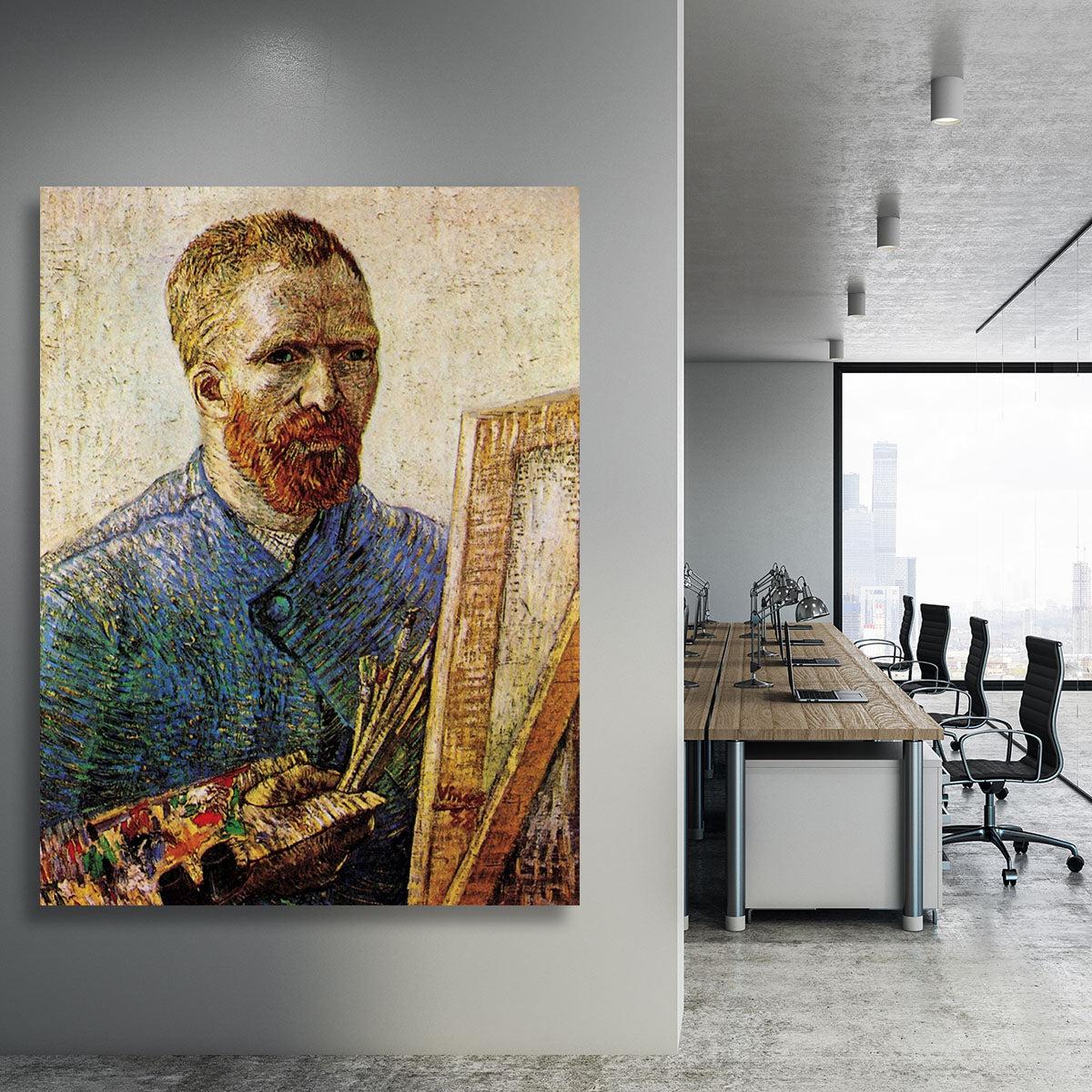 Self-Portrait in Front of the Easel by Van Gogh Canvas Print or Poster - Canvas Art Rocks - 3