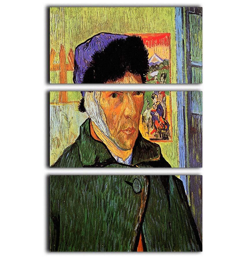 Self-Portrait with Bandaged Ear by Van Gogh 3 Split Panel Canvas Print - Canvas Art Rocks - 1