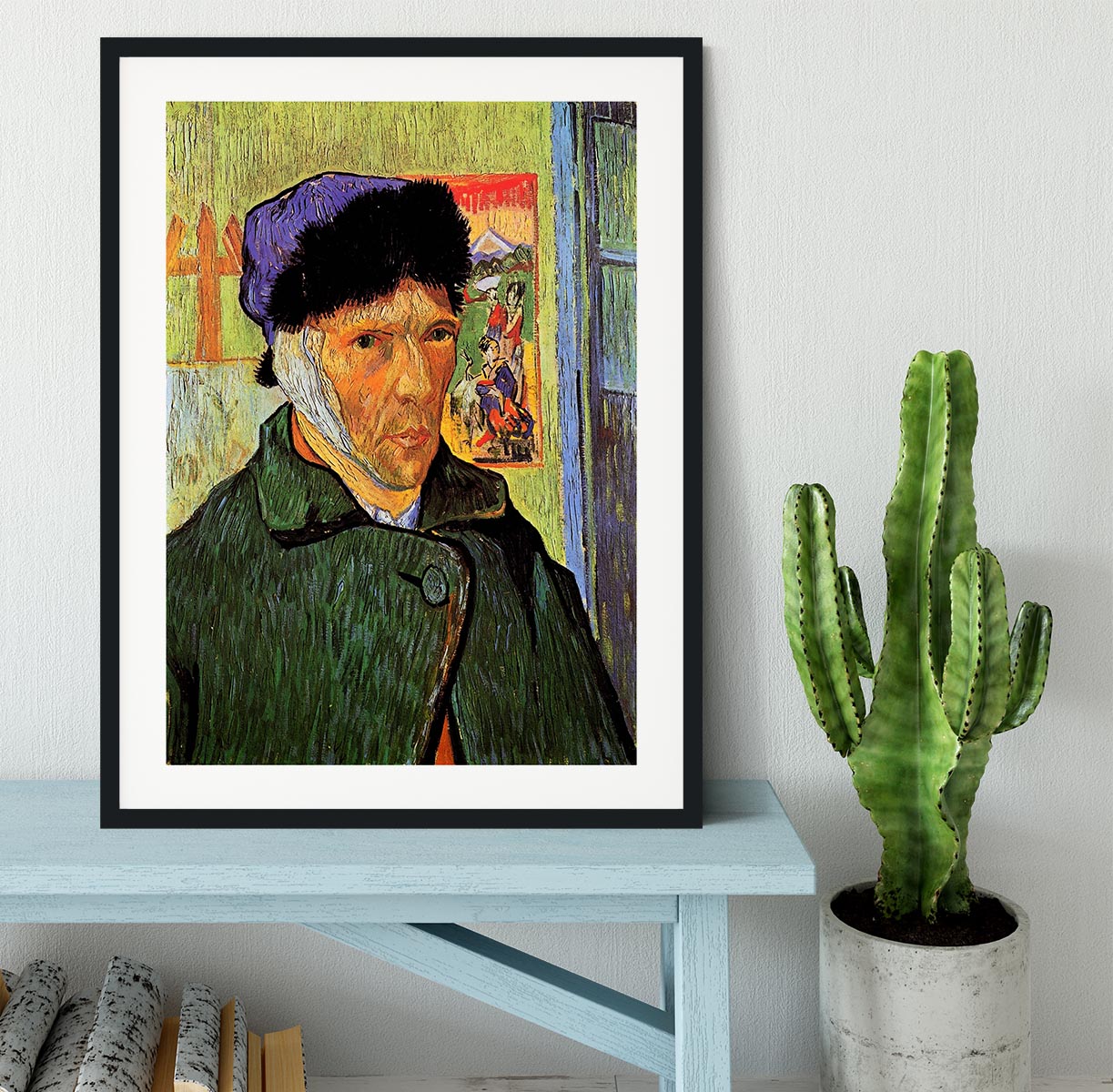 Self-Portrait with Bandaged Ear by Van Gogh Framed Print - Canvas Art Rocks - 1