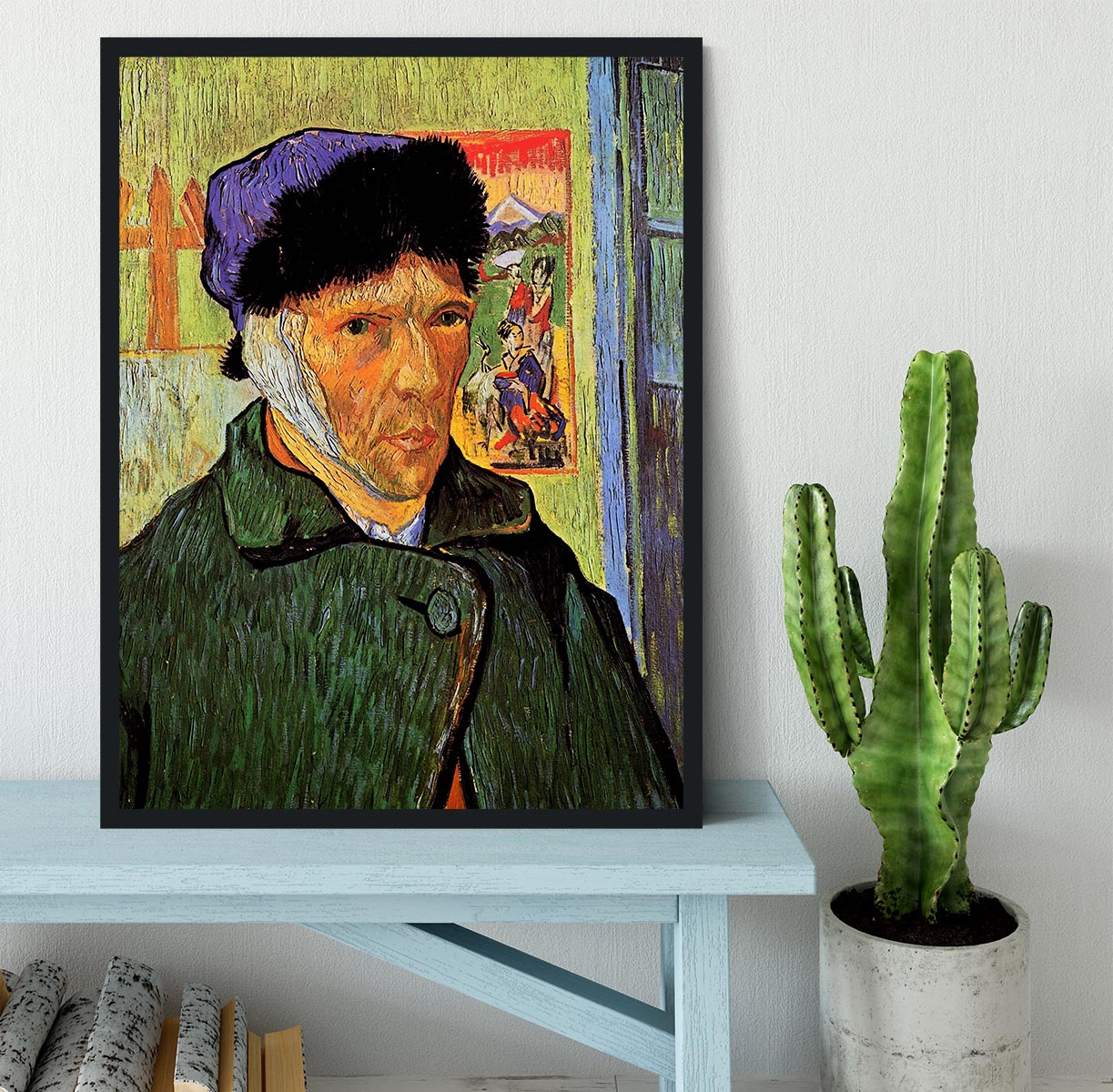 Self-Portrait with Bandaged Ear by Van Gogh Framed Print - Canvas Art Rocks - 2