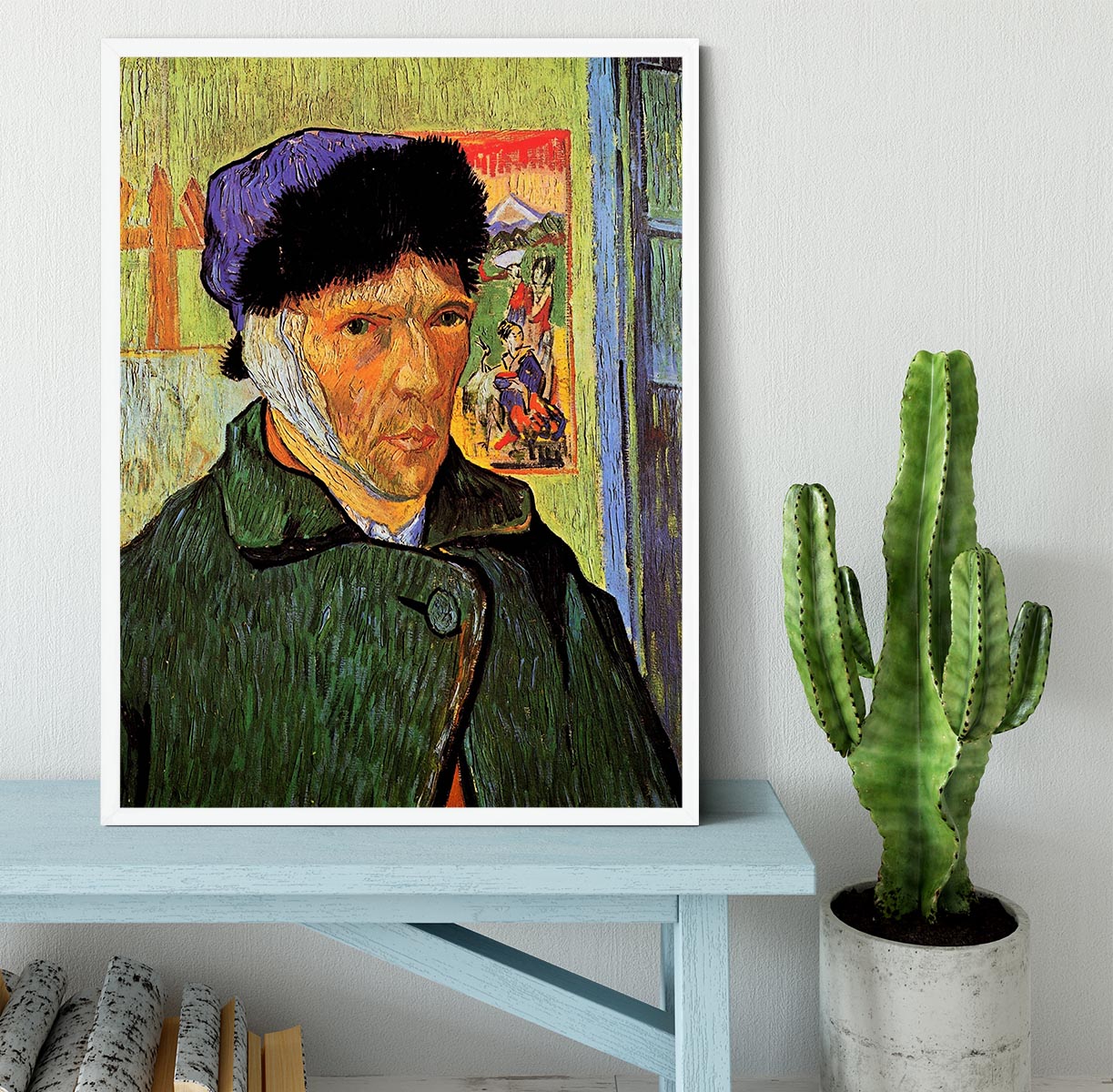 Self-Portrait with Bandaged Ear by Van Gogh Framed Print - Canvas Art Rocks -6