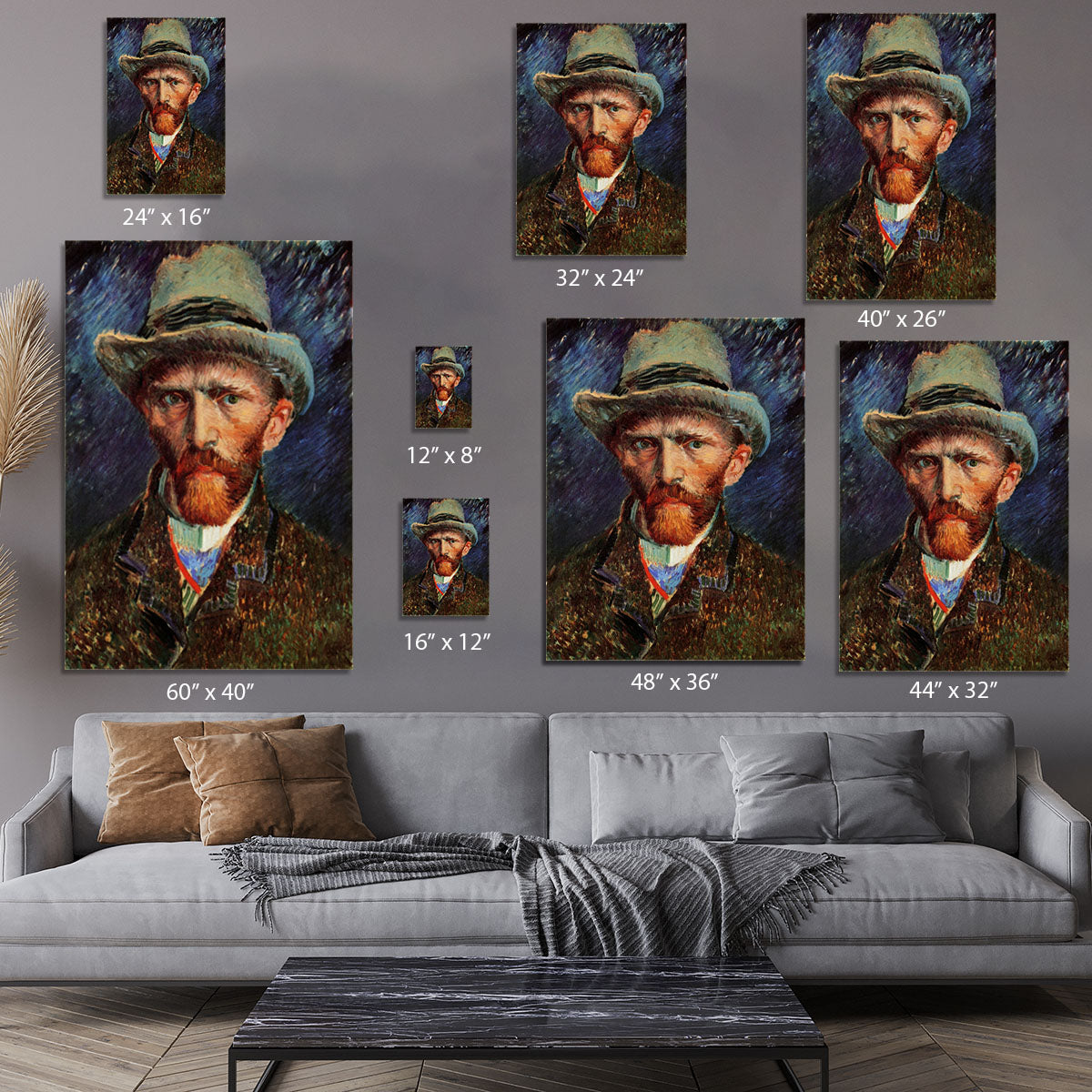Self-Portrait with Grey Felt Hat by Van Gogh Canvas Print or Poster - Canvas Art Rocks - 7