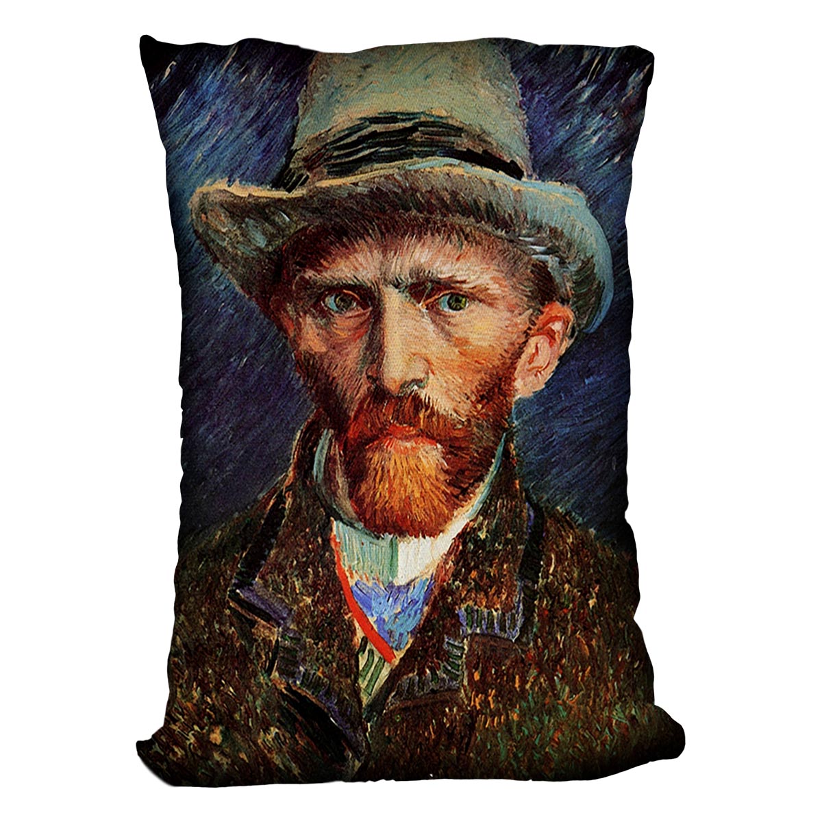 Self-Portrait with Grey Felt Hat by Van Gogh Cushion