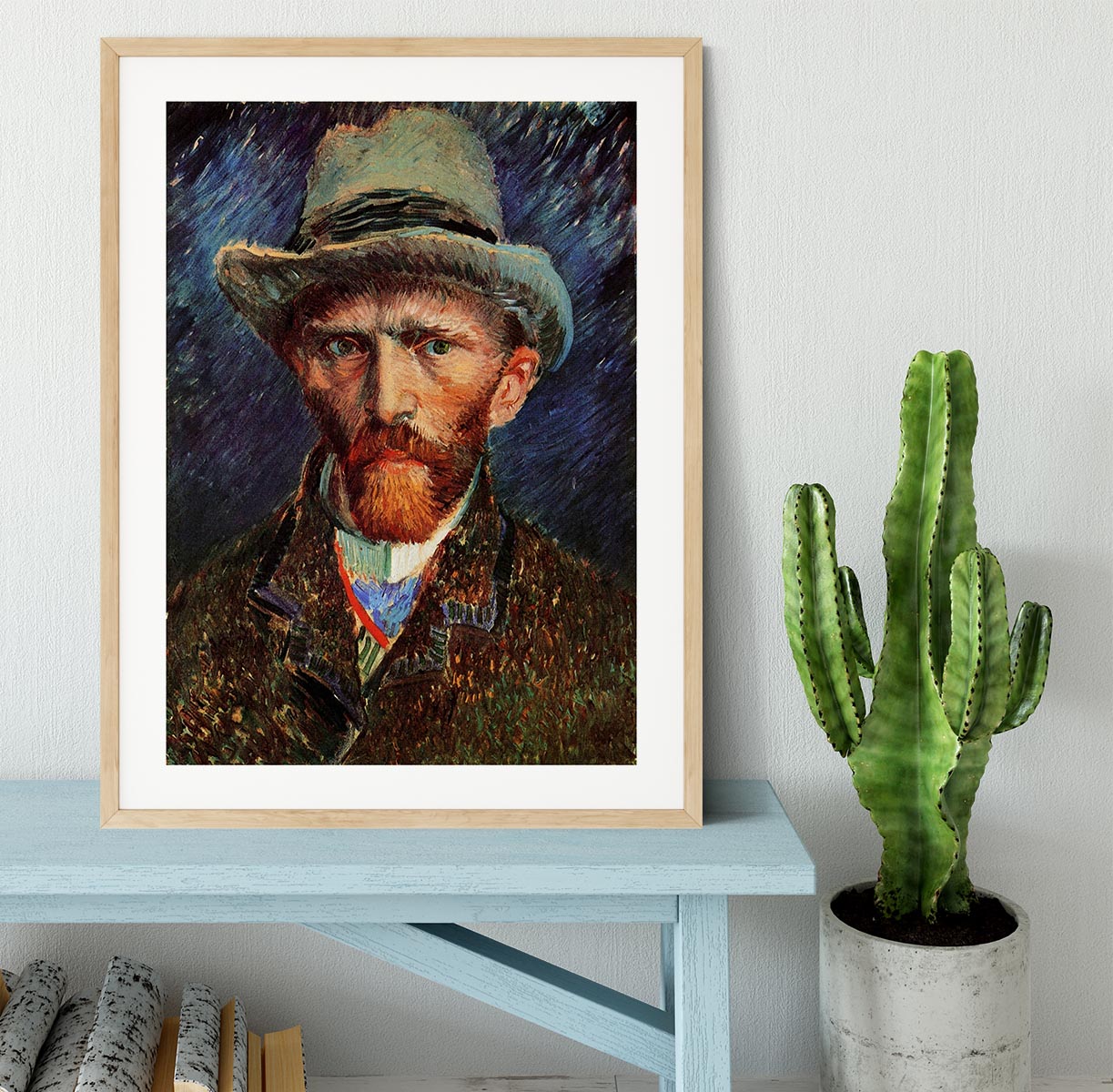Self-Portrait with Grey Felt Hat by Van Gogh Framed Print - Canvas Art Rocks - 3