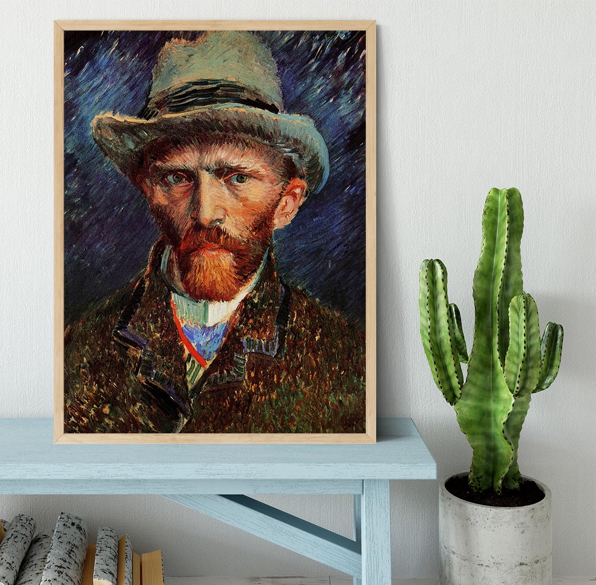 Self-Portrait with Grey Felt Hat by Van Gogh Framed Print - Canvas Art Rocks - 4