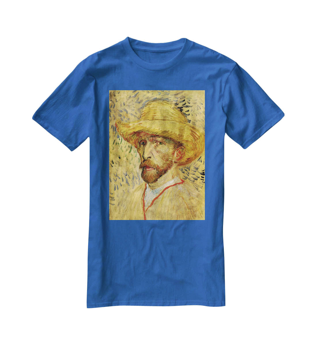 Self-Portrait with Straw Hat 2 by Van Gogh T-Shirt - Canvas Art Rocks - 2