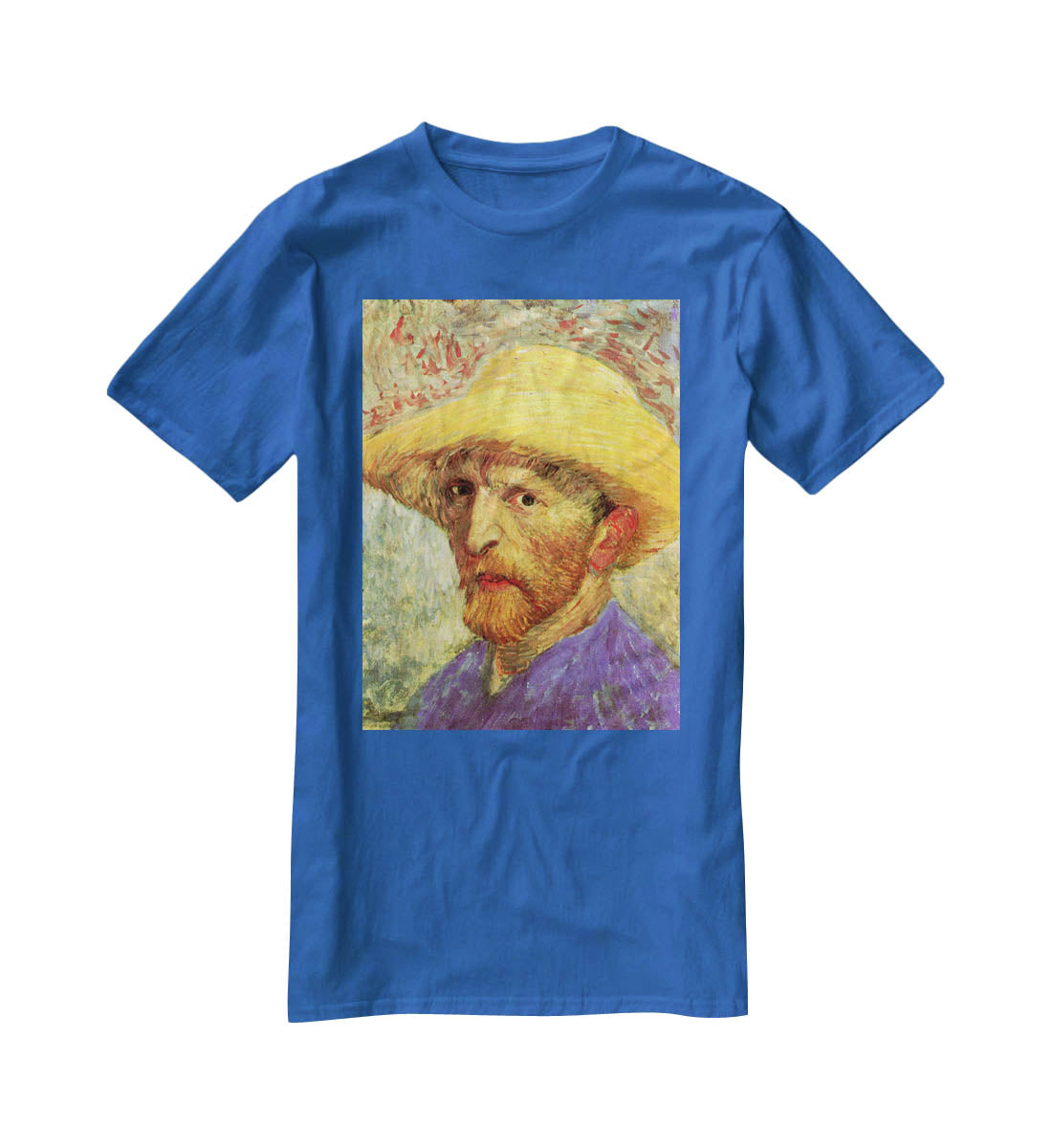 Self-Portrait with Straw Hat 3 by Van Gogh T-Shirt - Canvas Art Rocks - 2
