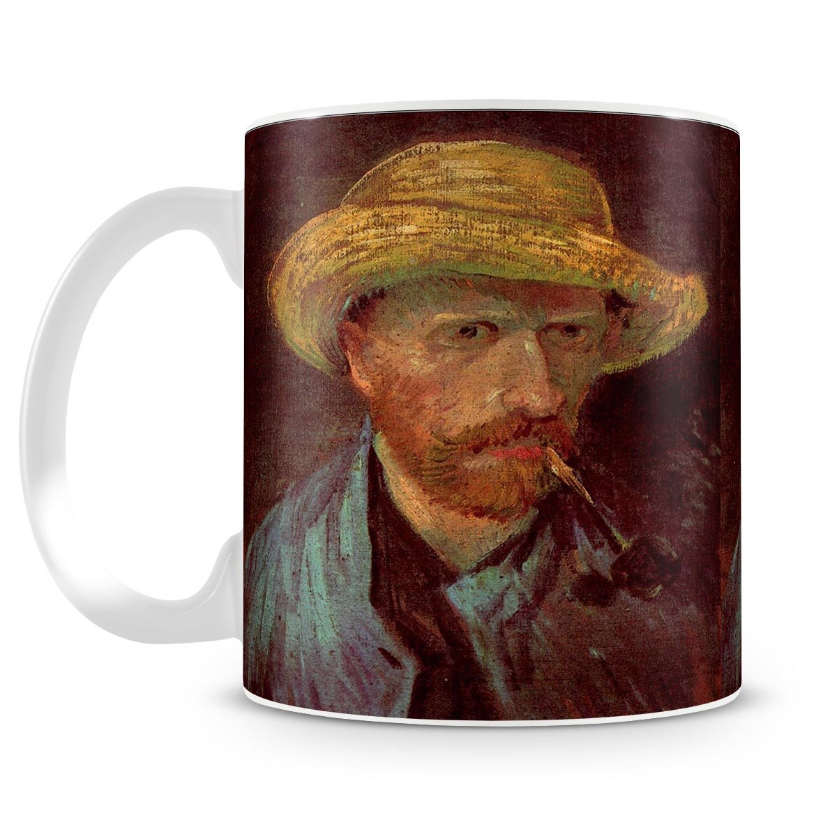 Self-Portrait with Straw Hat and Pipe by Van Gogh Mug - Canvas Art Rocks - 4