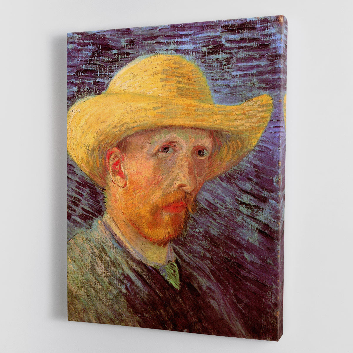 Self-Portrait with Straw Hat by Van Gogh Canvas Print or Poster - Canvas Art Rocks - 1