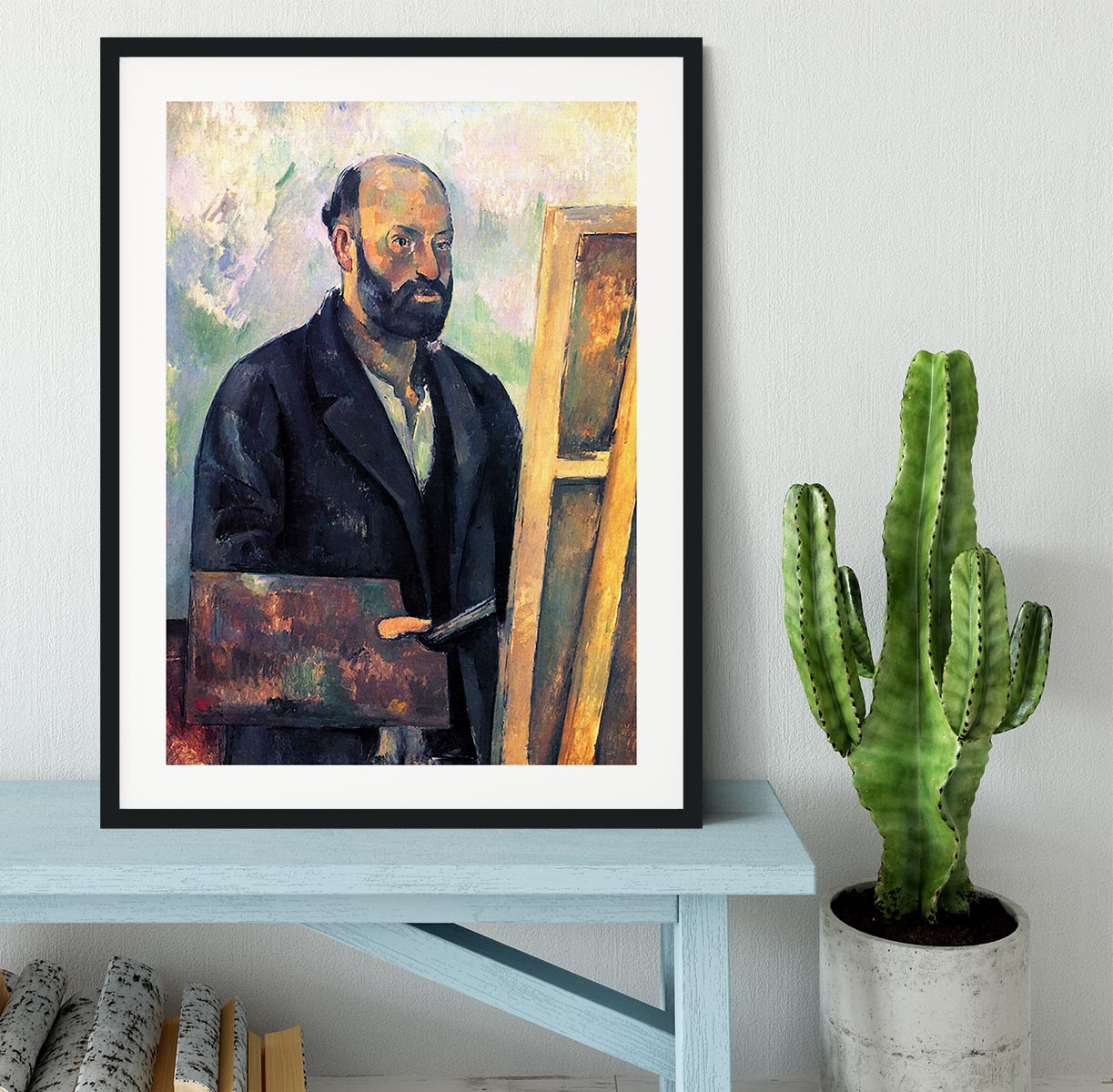 Self-portrait with Pallette by Cezanne Framed Print - Canvas Art Rocks - 1