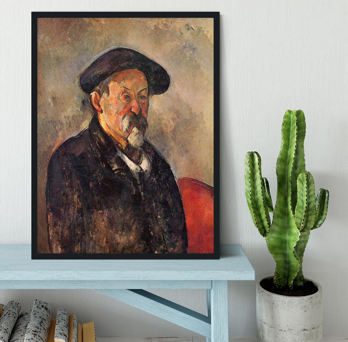 Self Portrait with Beret by Cezanne Framed Print - Canvas Art Rocks - 2