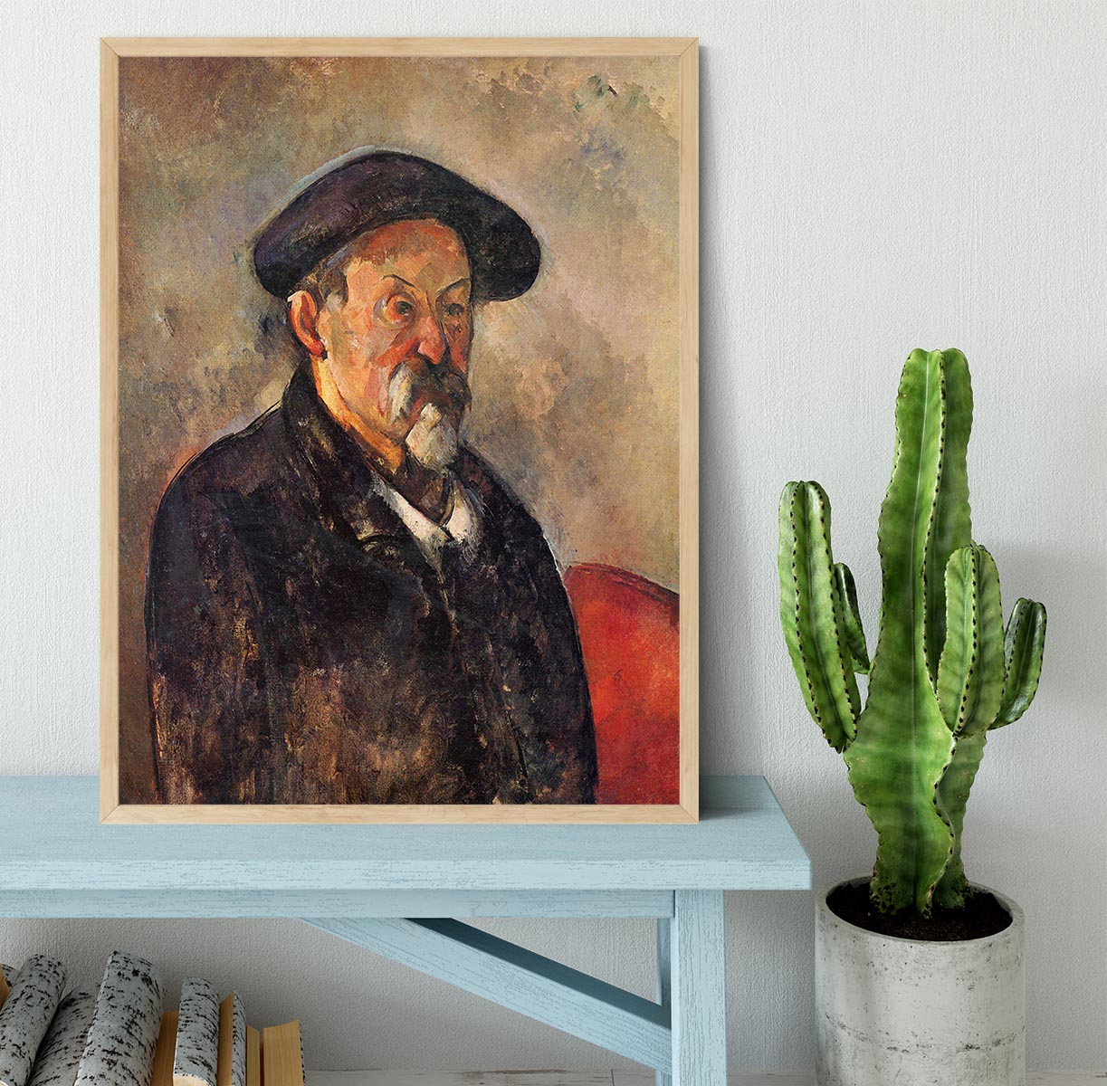 Self Portrait with Beret by Cezanne Framed Print - Canvas Art Rocks - 4