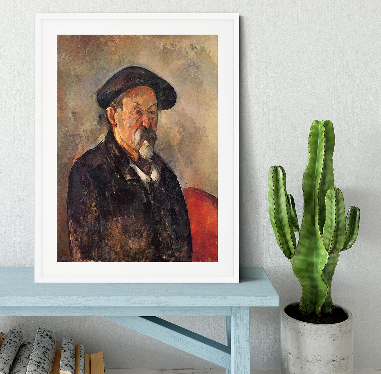 Self Portrait with Beret by Cezanne Framed Print - Canvas Art Rocks - 5