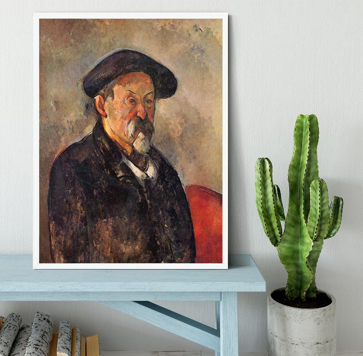 Self Portrait with Beret by Cezanne Framed Print - Canvas Art Rocks -6