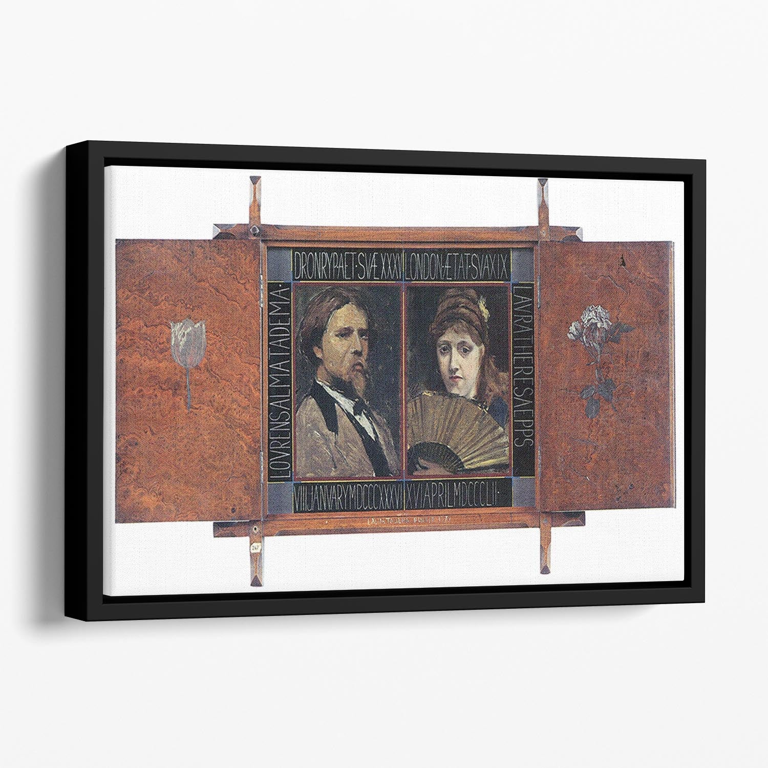 Self portrait by Lawrence Alma Tadema and Laura Theresa Epps by Alma Tadema Floating Framed Canvas - Canvas Art Rocks - 1