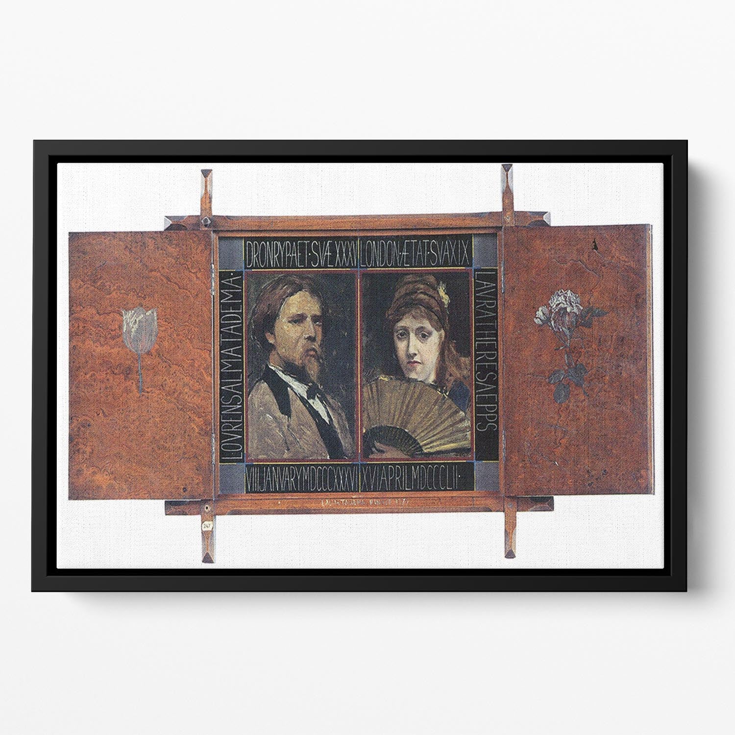 Self portrait by Lawrence Alma Tadema and Laura Theresa Epps by Alma Tadema Floating Framed Canvas - Canvas Art Rocks - 2