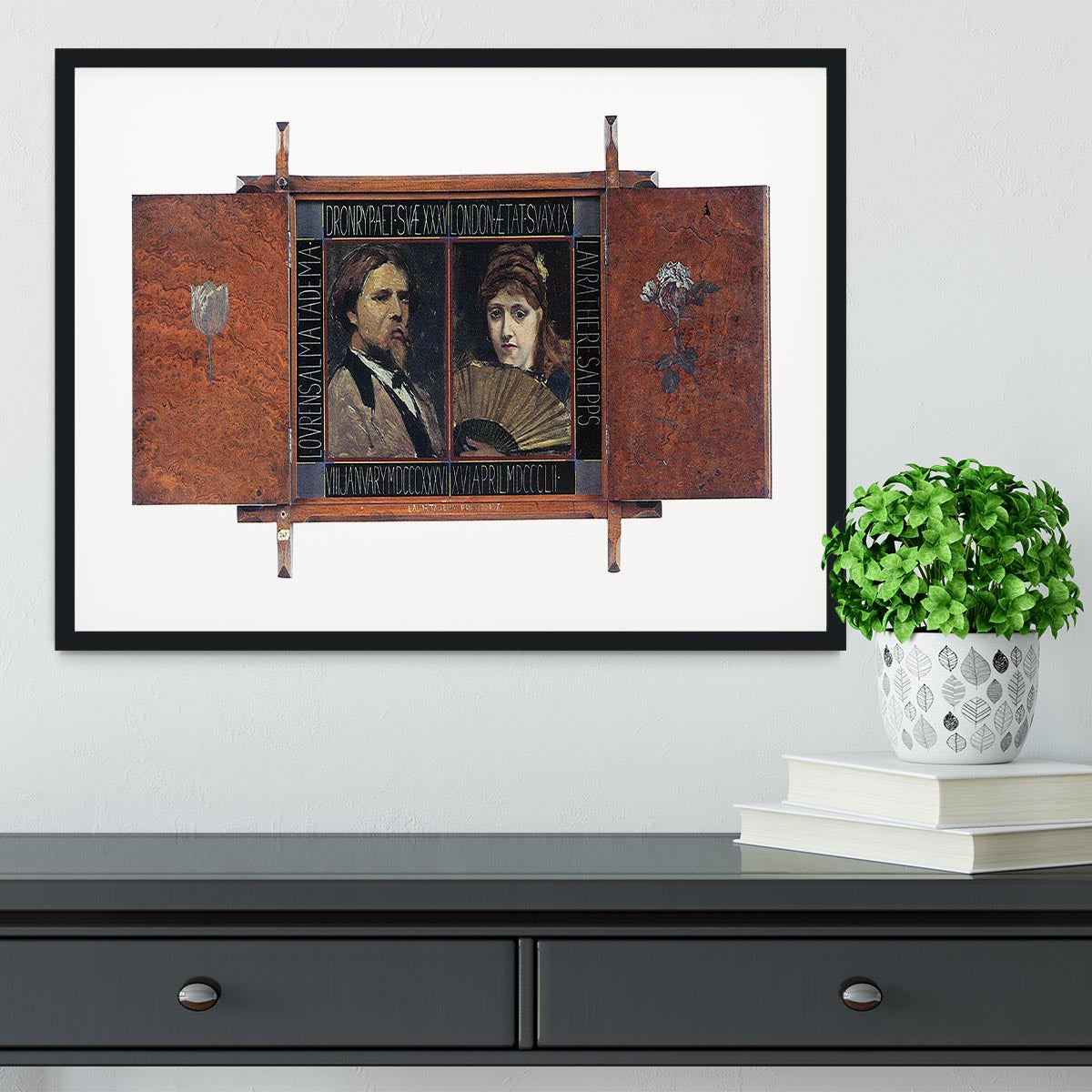 Self portrait by Lawrence Alma Tadema and Laura Theresa Epps by Alma Tadema Framed Print - Canvas Art Rocks - 1