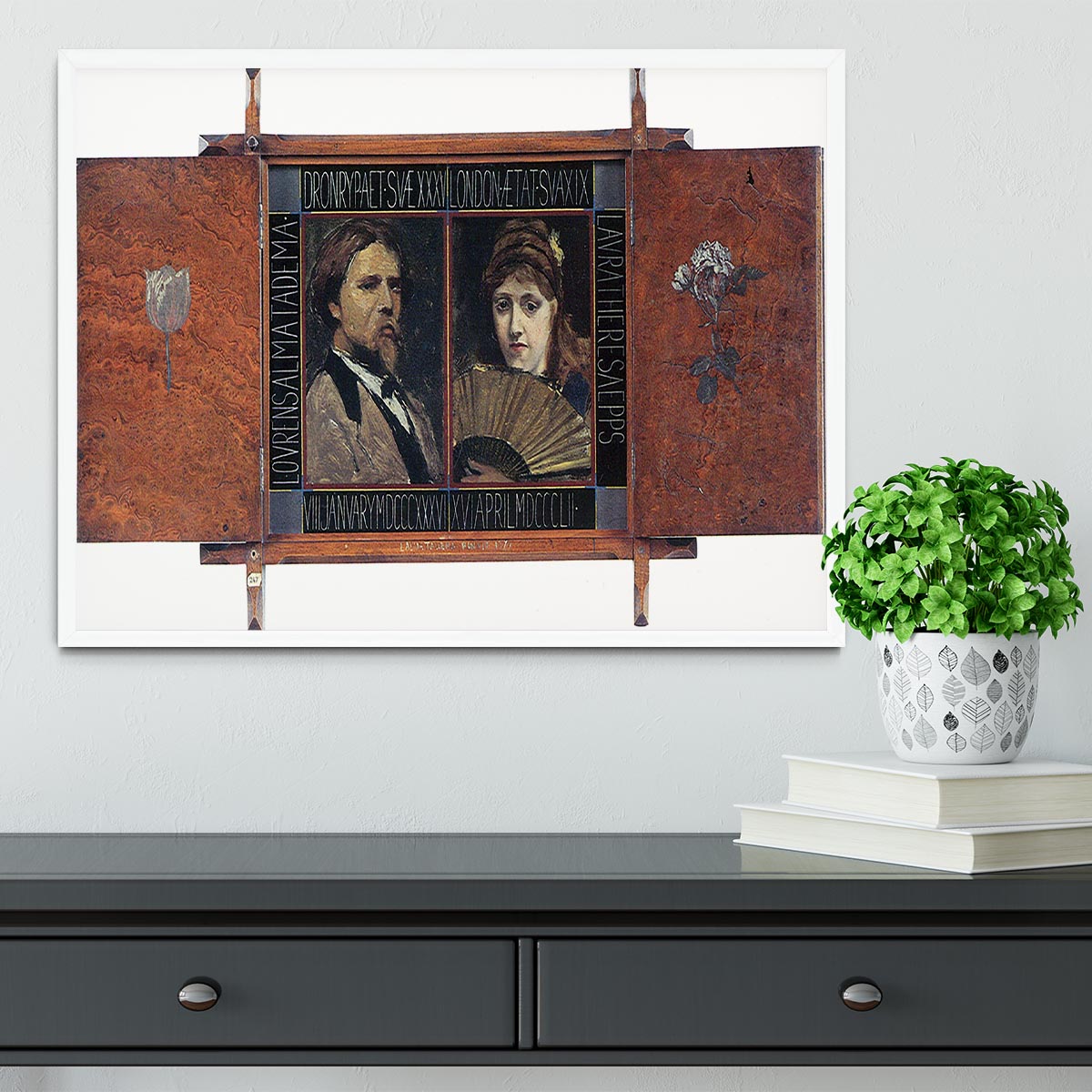 Self portrait by Lawrence Alma Tadema and Laura Theresa Epps by Alma Tadema Framed Print - Canvas Art Rocks -6