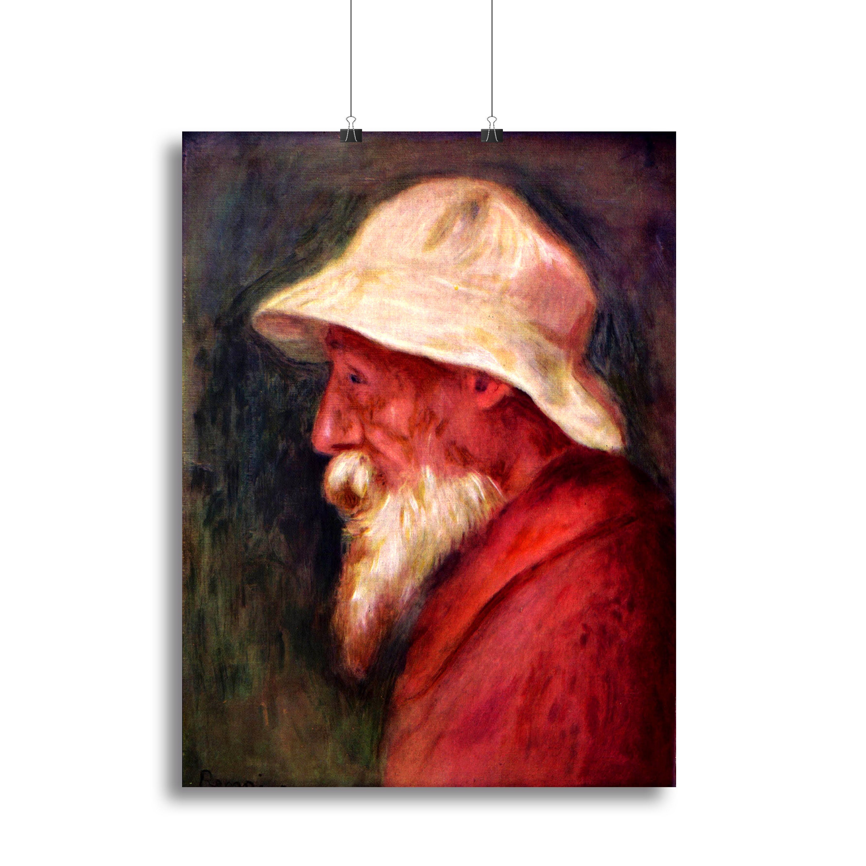 Selfportrait with white hat by Renoir Canvas Print or Poster - Canvas Art Rocks - 2
