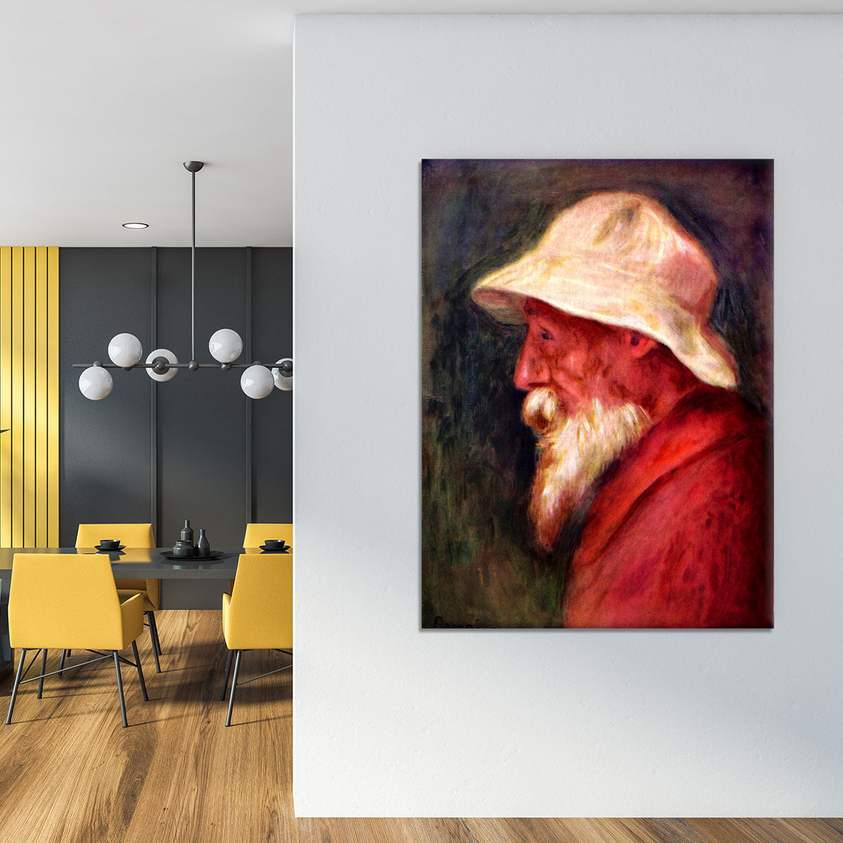 Selfportrait with white hat by Renoir Canvas Print or Poster - Canvas Art Rocks - 4