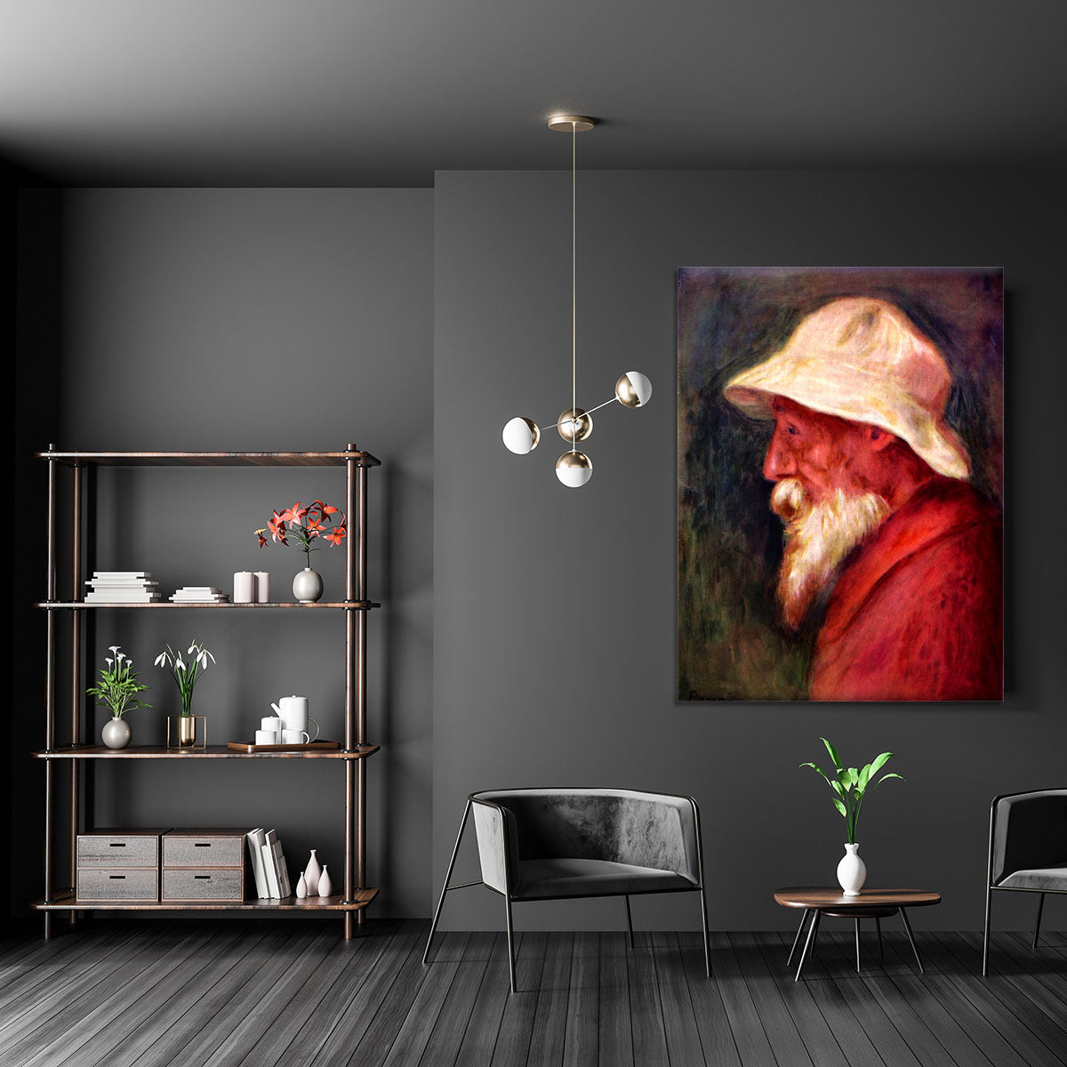 Selfportrait with white hat by Renoir Canvas Print or Poster - Canvas Art Rocks - 5