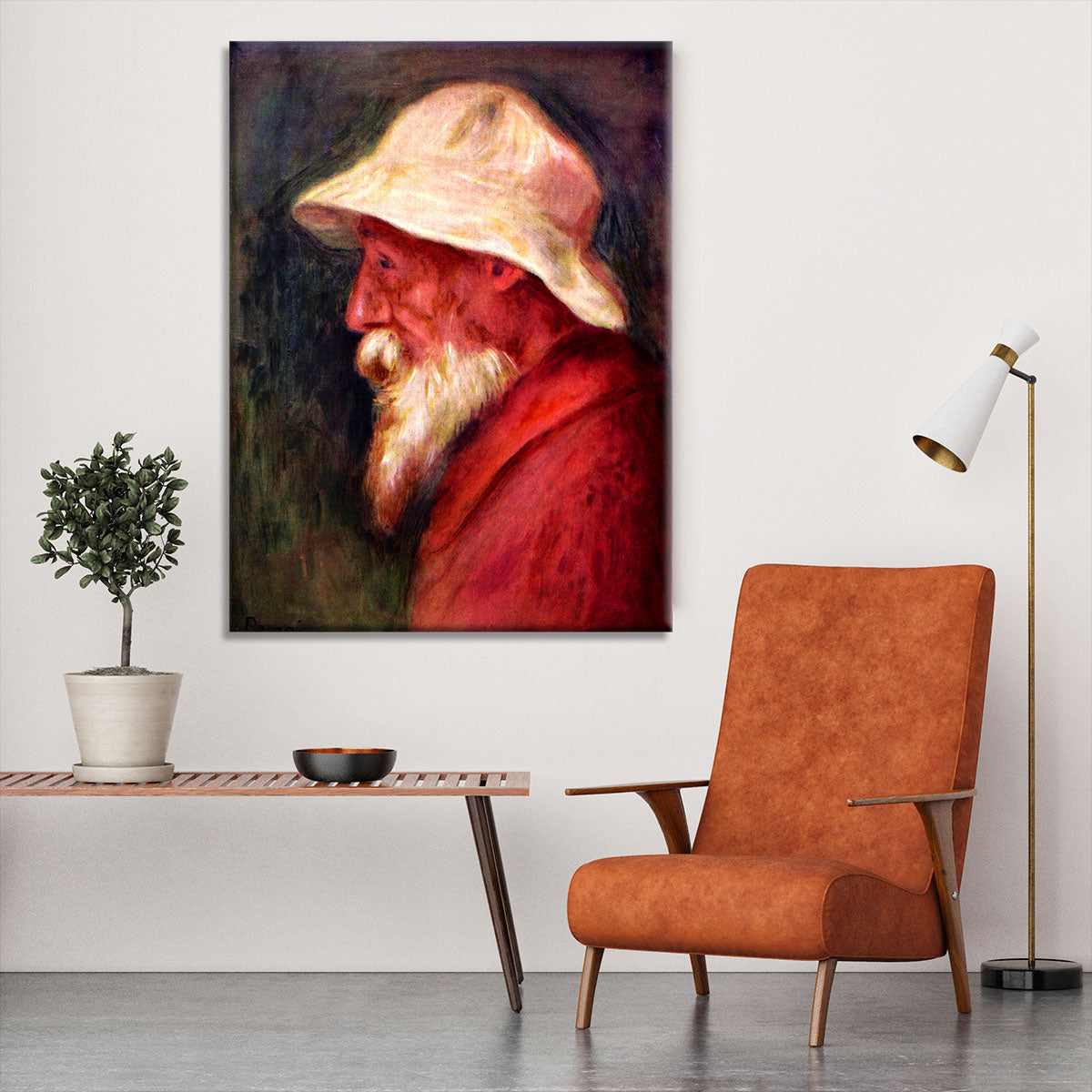 Selfportrait with white hat by Renoir Canvas Print or Poster - Canvas Art Rocks - 6
