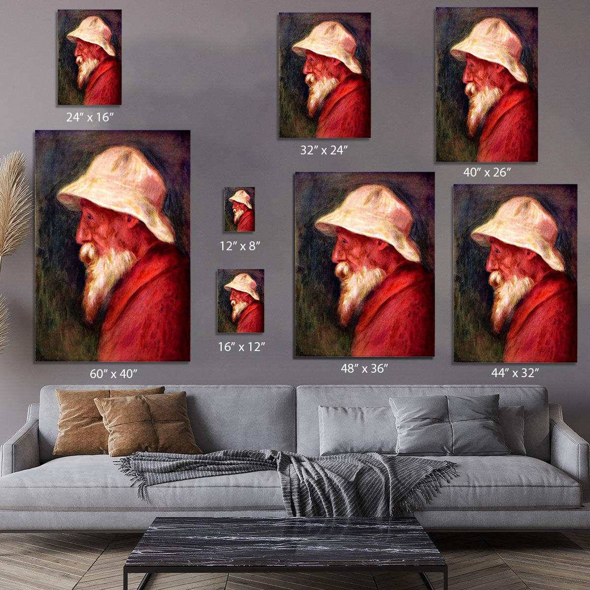 Selfportrait with white hat by Renoir Canvas Print or Poster - Canvas Art Rocks - 7
